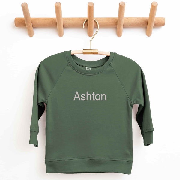Organic Cotton Lightweight Crewneck Pullover in Thyme - Petite & Sassy Designs