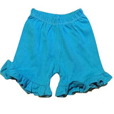 Turquoise Ruffle Hem Shorts