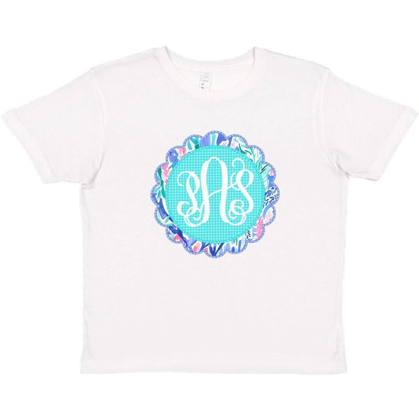 Scallop Monogram Frame T-shirt - Petite & Sassy Designs