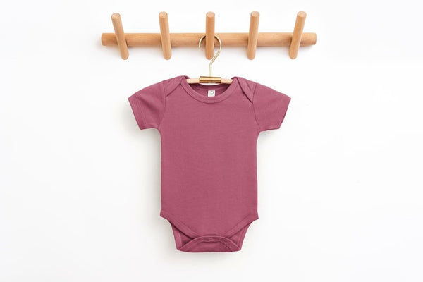 Organic Cotton Infant Bodysuit in Berry - Petite & Sassy Designs