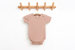 Organic Cotton Infant Bodysuit in Blush - Petite & Sassy Designs