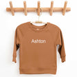 Organic Cotton Lightweight Crewneck Pullover in Ginger - Petite & Sassy Designs