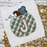 Plaid Pumpkin with Single Initial - Petite & Sassy Designs