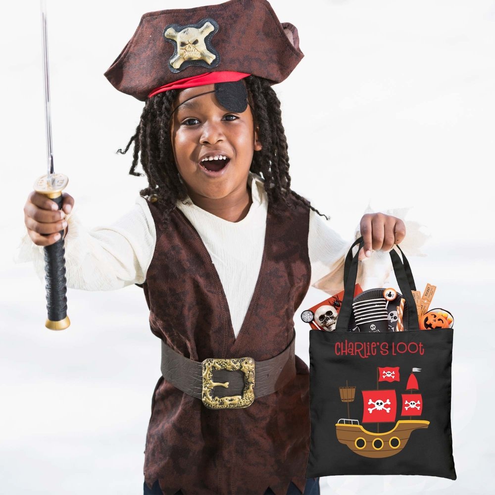 Personalized Trick or Treat Bag Pirate Ship - Petite & Sassy Designs