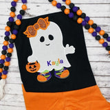 Applique Ghost with Pumpkin Shirt - Petite & Sassy Designs