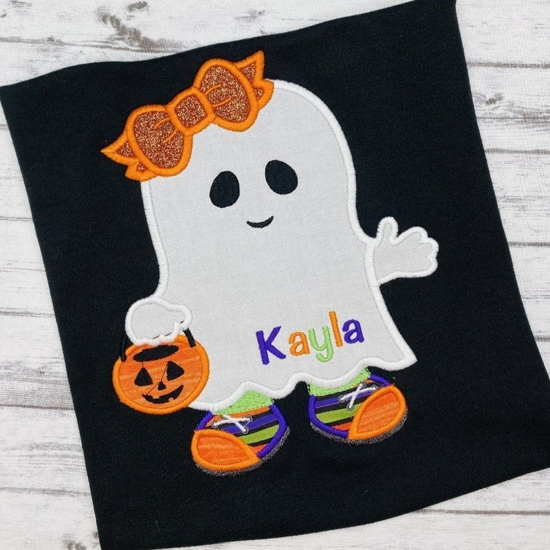 
                  
                    Applique Ghost with Pumpkin Shirt - Petite & Sassy Designs
                  
                