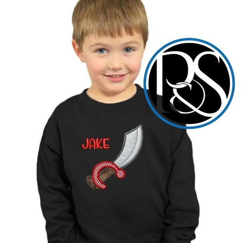 Appliqué Pirate Sword Sweatshirt - Petite & Sassy Designs