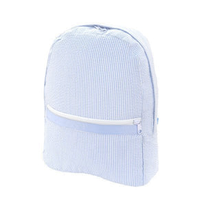 Baby Blue Seersucker Backpack - Petite & Sassy Designs