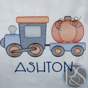 Blue Pumpkin Train Tee - Petite & Sassy Designs