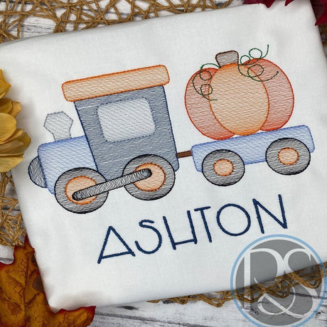 Blue Pumpkin Train Tee - Petite & Sassy Designs