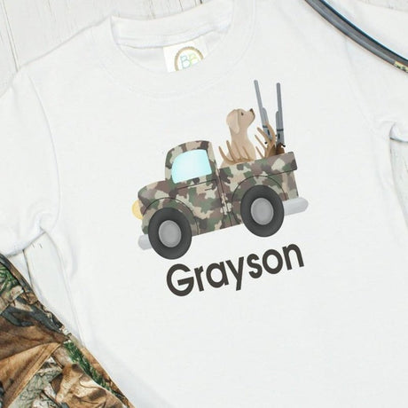 Camo Hunting Truck Graphic Tee - Petite & Sassy Designs