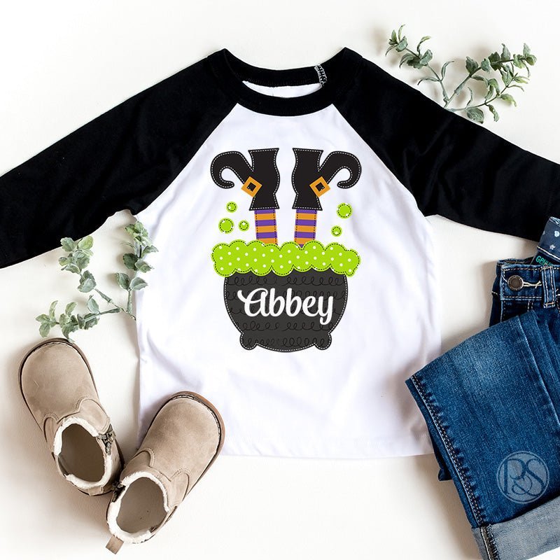 Cauldron Witch Boots Personalized Top - Petite & Sassy Designs
