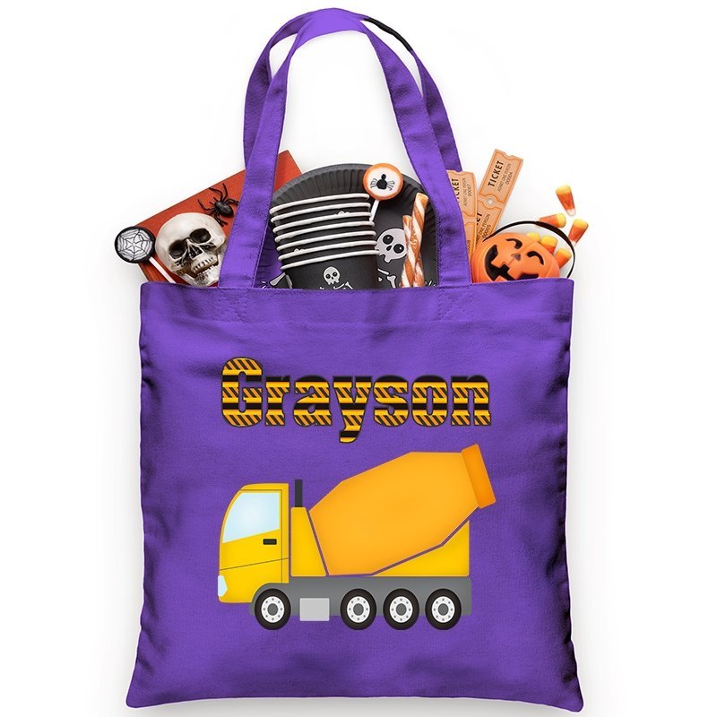 Cement Truck Bag Trick or Treat Bag - Petite & Sassy Designs