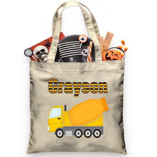 Cement Truck Bag Trick or Treat Bag - Petite & Sassy Designs