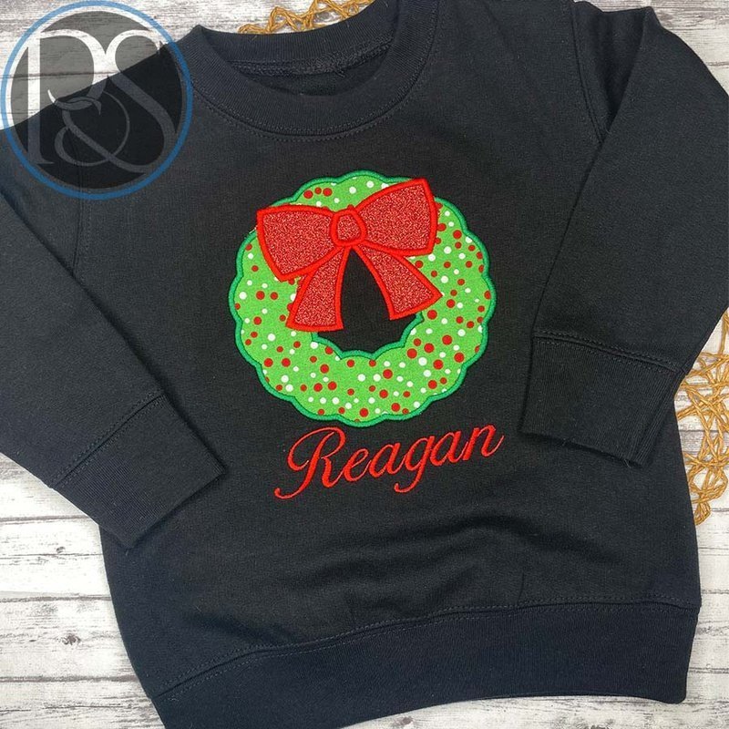 Christmas Wreath Sweatshirt - Petite & Sassy Designs