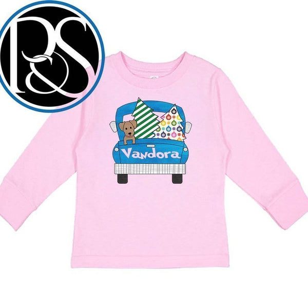 Country Christmas Truck Long Sleeve Top - Petite & Sassy Designs