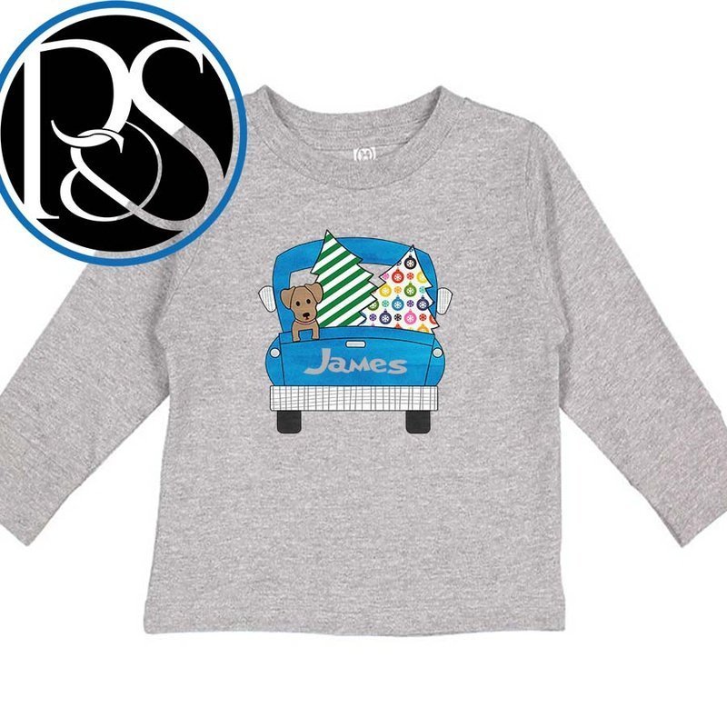Country Christmas Truck Long Sleeve Top - Petite & Sassy Designs