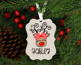 Custom Christmas Reindeer Ornament - Petite & Sassy Designs