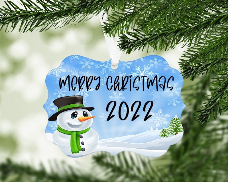 Custom Christmas Snowman Ornament - Petite & Sassy Designs