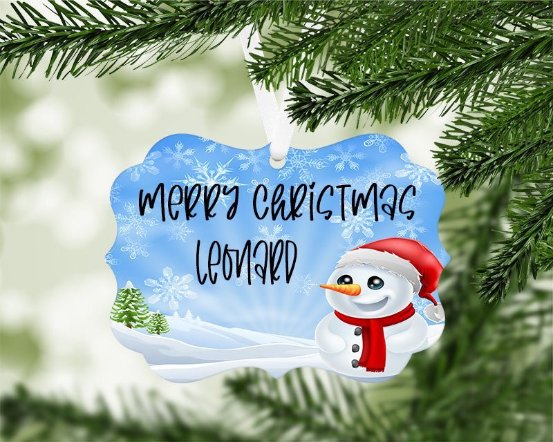 Custom Christmas Snowman Ornament - Petite & Sassy Designs