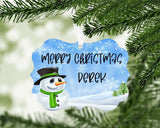 Custom Christmas Snowman Ornament - Petite & Sassy Designs