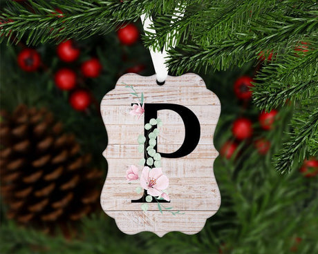 Custom Initial Christmas Ornament - Petite & Sassy Designs