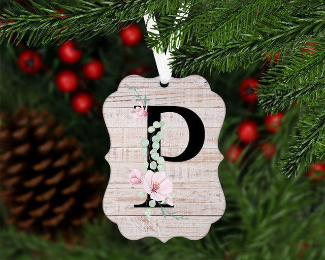 Custom Initial Christmas Ornament - Petite & Sassy Designs