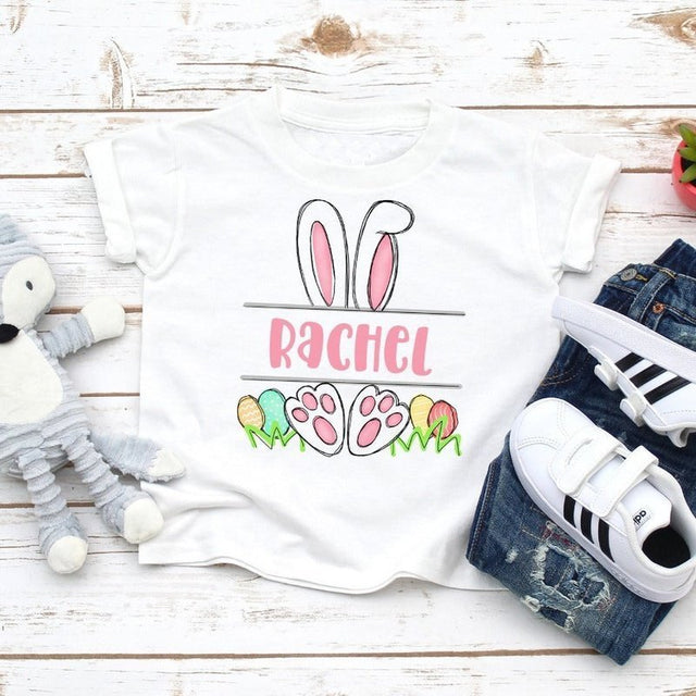 Personalized Name Girl Bunny Shirt - Petite & Sassy Designs