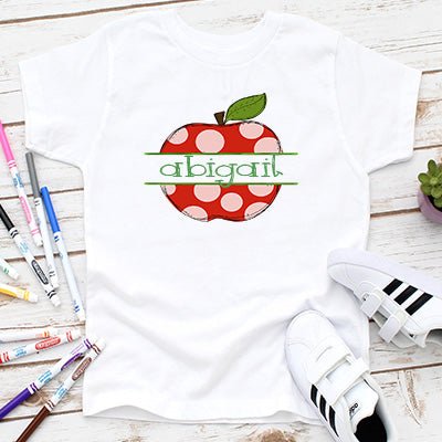Personalized Dotted Apple Shirt - Petite & Sassy Designs