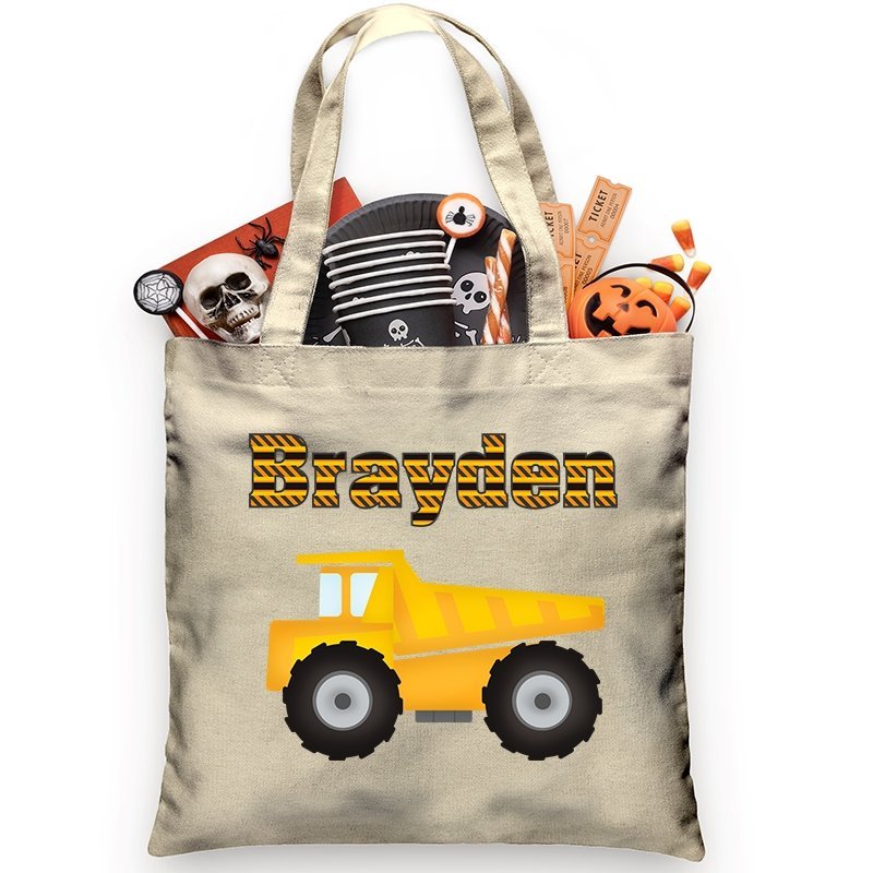 Earthmover Truck Personalized Trick or Treat Bag - Petite & Sassy Designs