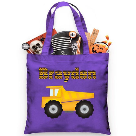 Earthmover Truck Personalized Trick or Treat Bag - Petite & Sassy Designs