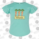 Easter Carrot Trio Flutter Sleeve T-shirt - Petite & Sassy Designs