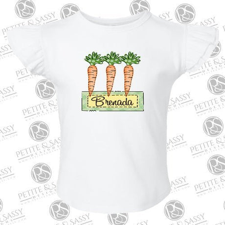 Easter Carrot Trio Flutter Sleeve T-shirt - Petite & Sassy Designs