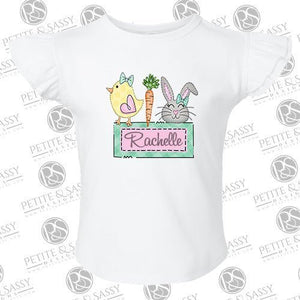Easter Trio Flutter Sleeve T-shirt - Petite & Sassy Designs