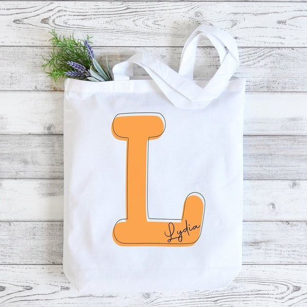 Everyday Tote Personalized with Initial and Name - Petite & Sassy Designs
