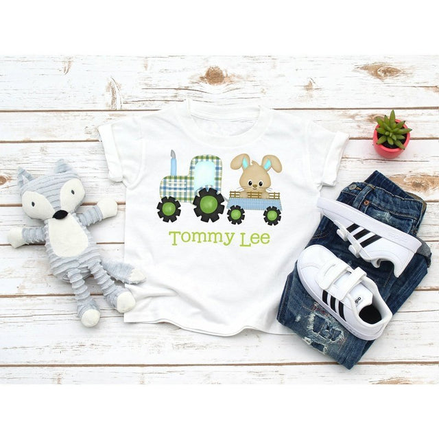 Personalized Farm Easter Bunny Shirt for Boys - Petite & Sassy Designs