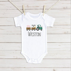 Farm Tractor Trio Infant Bodysuit - Petite & Sassy Designs