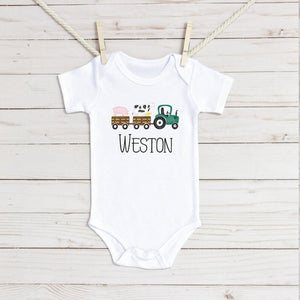 Farm Tractor Trio Infant Bodysuit - Petite & Sassy Designs
