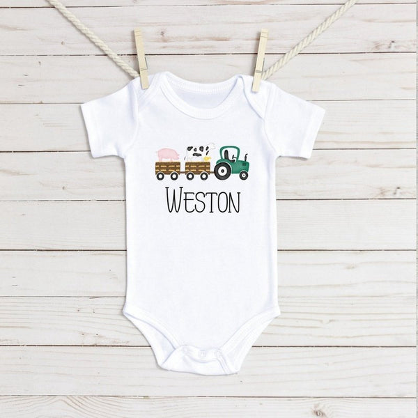 Farm Tractor Trio Infant Bodysuit - Petite & Sassy Designs