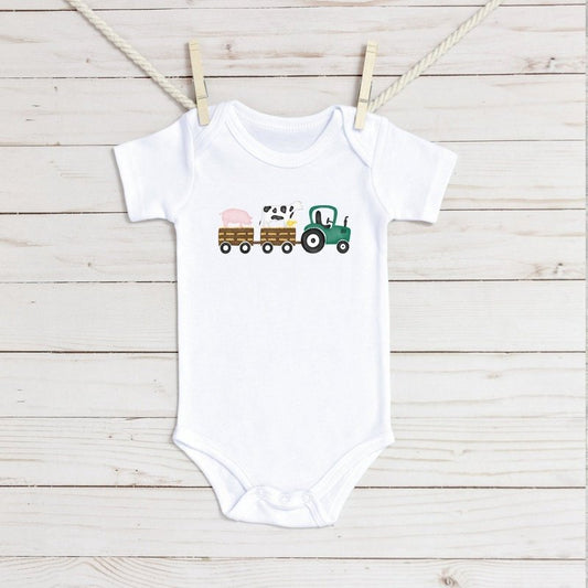 Farm Tractor Trio Infant Bodysuit - Petite & Sassy Designs