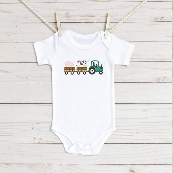 Farm Tractor Trio Infant Bodysuit - Petite & Sassy Designs