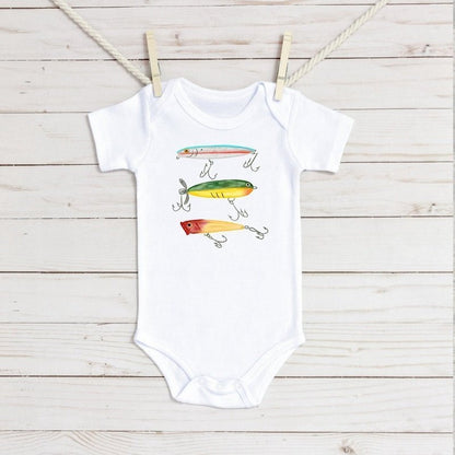 Fishing Lure Trio Infant Bodysuit - Petite & Sassy Designs