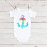 Floral Anchor Bodysuit - Petite & Sassy Designs