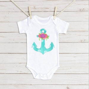 Floral Anchor Bodysuit - Petite & Sassy Designs