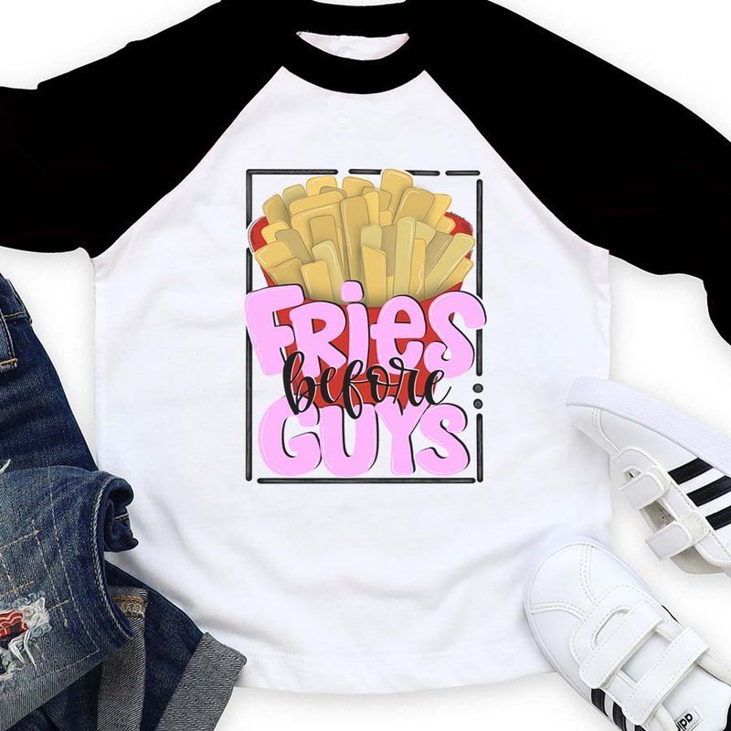 Fries Before Guys Raglan - Petite & Sassy Designs