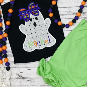 Ghost with Striped Bow Shirt - Petite & Sassy Designs