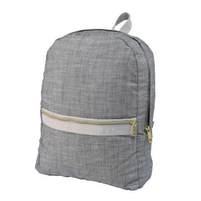 Grey Chambray Medium Backpack - Petite & Sassy Designs