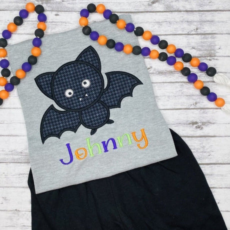 Halloween Goofy Bat Applique Unisex Shirt - Petite & Sassy Designs