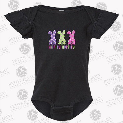
                  
                    Hippity Hoppity Easter Bunny Flutter Sleeve Bodysuit - Petite & Sassy Designs
                  
                