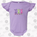 Hippity Hoppity Easter Bunny Flutter Sleeve Bodysuit - Petite & Sassy Designs